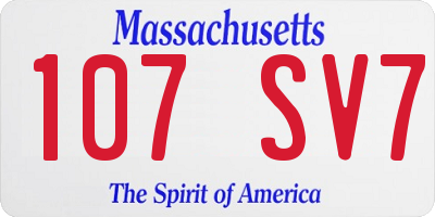 MA license plate 107SV7