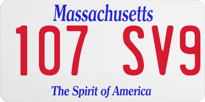 MA license plate 107SV9
