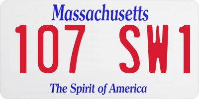 MA license plate 107SW1