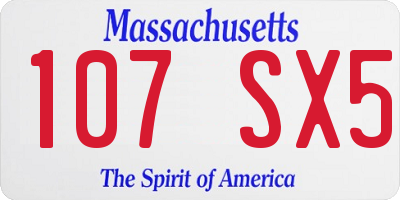 MA license plate 107SX5