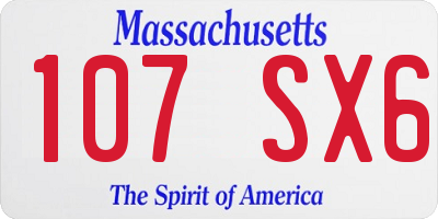 MA license plate 107SX6