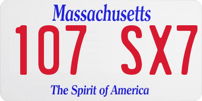 MA license plate 107SX7