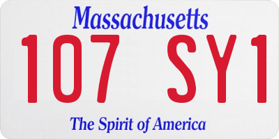 MA license plate 107SY1