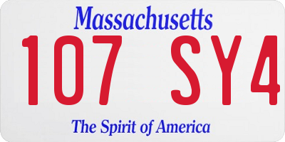 MA license plate 107SY4