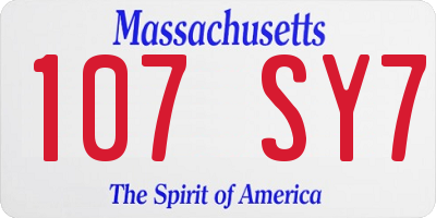 MA license plate 107SY7