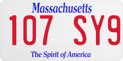 MA license plate 107SY9