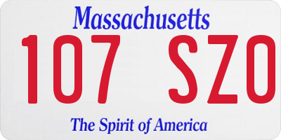 MA license plate 107SZ0