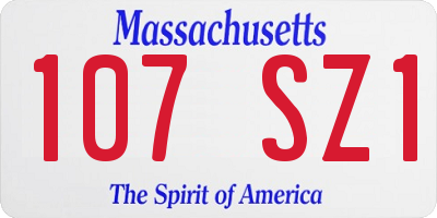 MA license plate 107SZ1