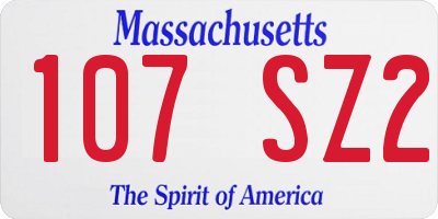 MA license plate 107SZ2