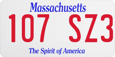 MA license plate 107SZ3