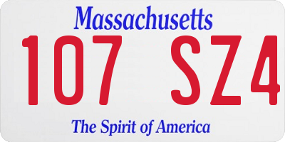 MA license plate 107SZ4