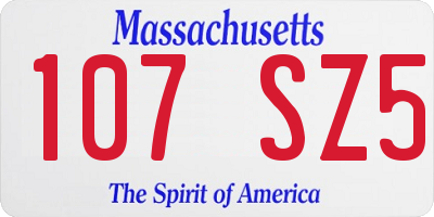 MA license plate 107SZ5
