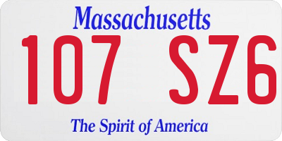 MA license plate 107SZ6