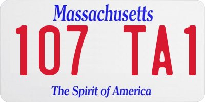 MA license plate 107TA1