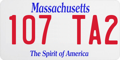 MA license plate 107TA2