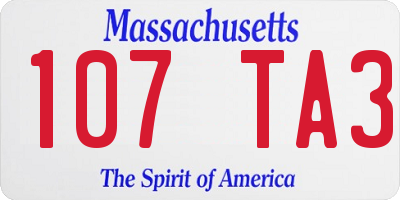 MA license plate 107TA3