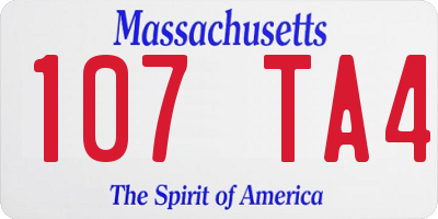 MA license plate 107TA4