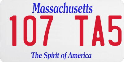 MA license plate 107TA5