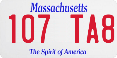 MA license plate 107TA8