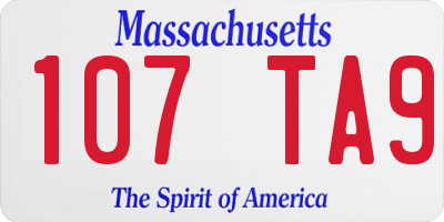 MA license plate 107TA9