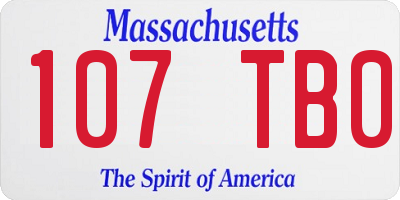 MA license plate 107TB0