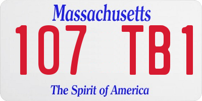 MA license plate 107TB1