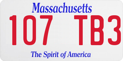 MA license plate 107TB3