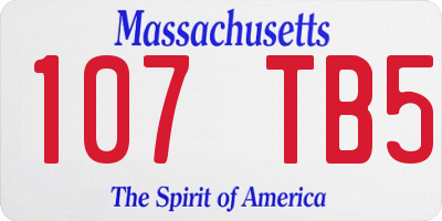 MA license plate 107TB5