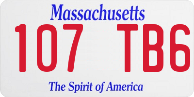 MA license plate 107TB6
