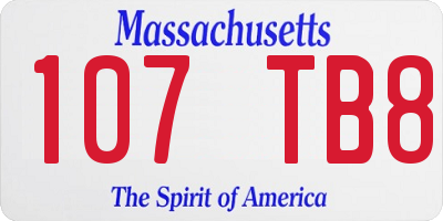 MA license plate 107TB8