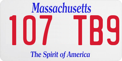 MA license plate 107TB9