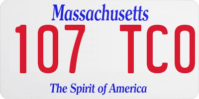 MA license plate 107TC0
