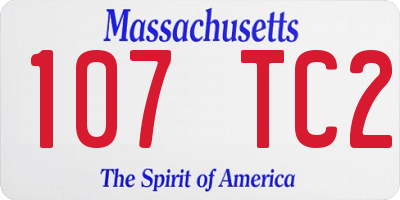 MA license plate 107TC2