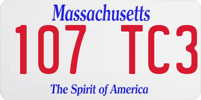 MA license plate 107TC3