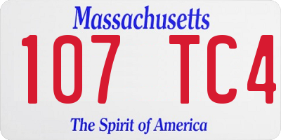 MA license plate 107TC4