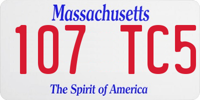 MA license plate 107TC5