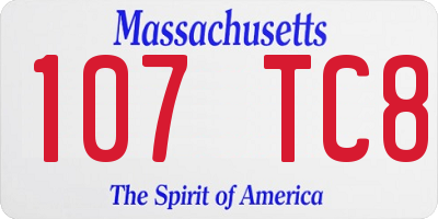 MA license plate 107TC8