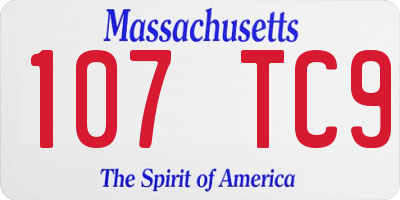 MA license plate 107TC9