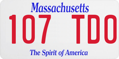 MA license plate 107TD0