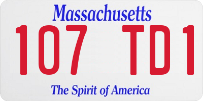 MA license plate 107TD1