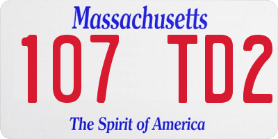 MA license plate 107TD2