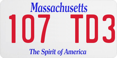 MA license plate 107TD3