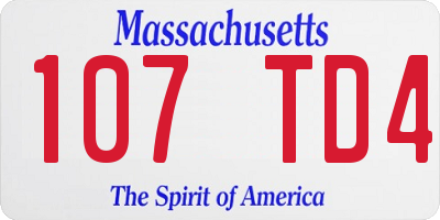 MA license plate 107TD4