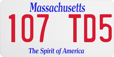 MA license plate 107TD5