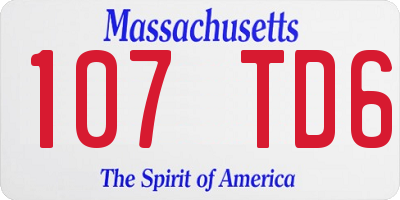 MA license plate 107TD6