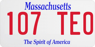 MA license plate 107TE0