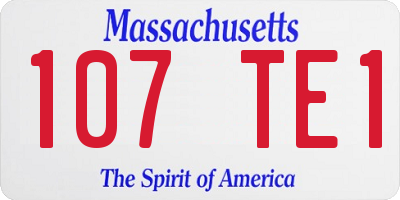 MA license plate 107TE1