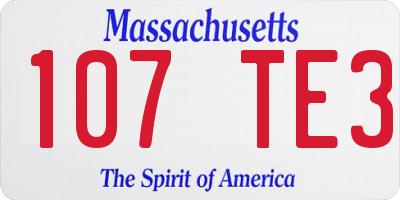 MA license plate 107TE3