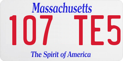 MA license plate 107TE5