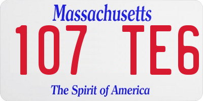 MA license plate 107TE6
